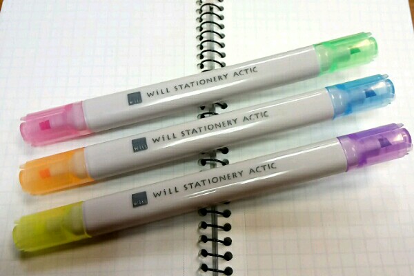 コクヨ　蛍光ペン　蛍光マーカー3本セット　WiLL STATIONERY ACTIC１