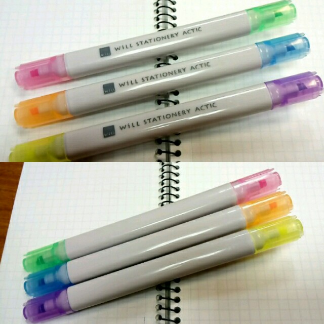 コクヨ　蛍光ペン　蛍光マーカー3本セット　WiLL STATIONERY ACTIC４